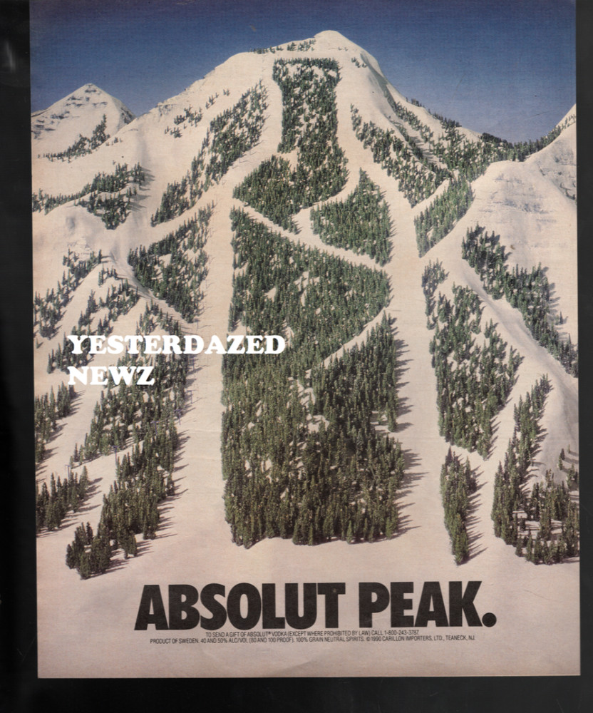 1991 Print Ad for Absolut Peak