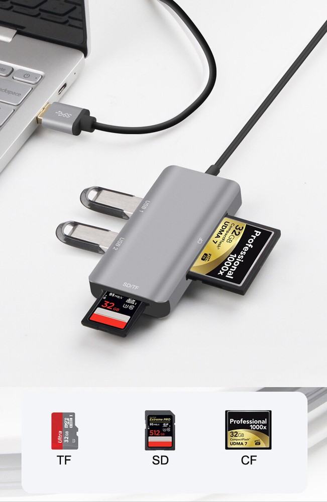 5in1 USB 3.0 SD CF Compact Flash TF MicroSD Card Reader for U Disk Mouse Writer