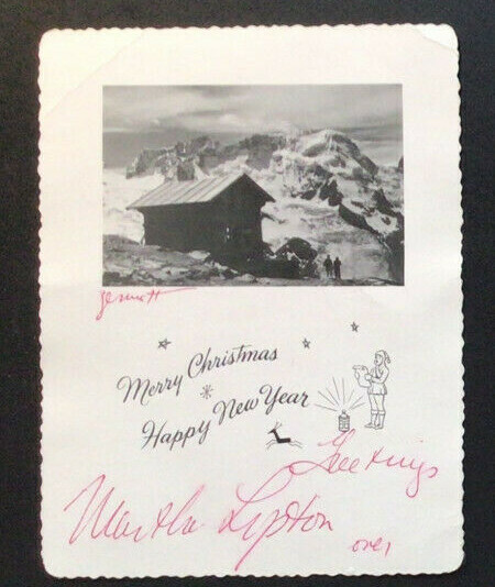 Martha Lipton Signed Christmas Card & Note / Autographed Opera Singer