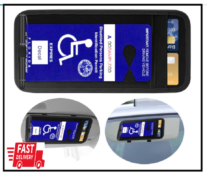 Handicap Placard Holder for Car, Disabled Parking Permit Sign Protector