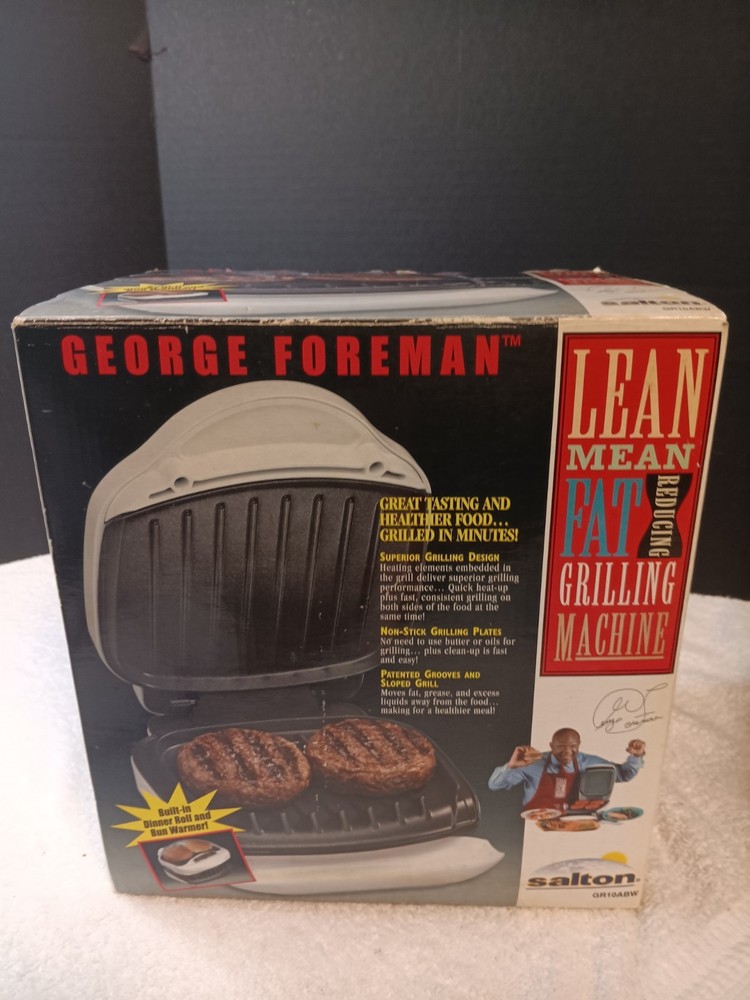 George Foreman "Lean Mean Fat Reducing Grilling Machine" GR10ABW New Open Box