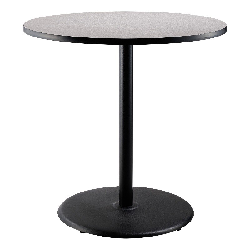 NPS Cafe Table 36" Round Round Base 42"H Particleboard Black Frame Grey Top