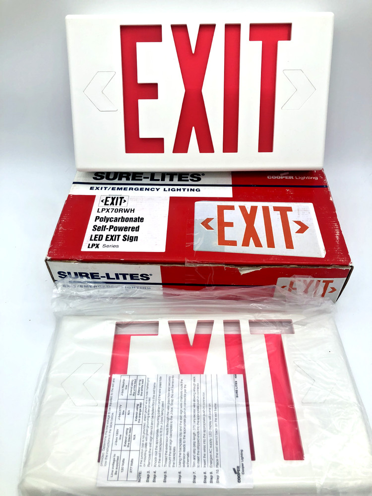 Cooper Lighting LPX70RWH Exit/Emergency Lighting Self-Powered LED Exit Sign