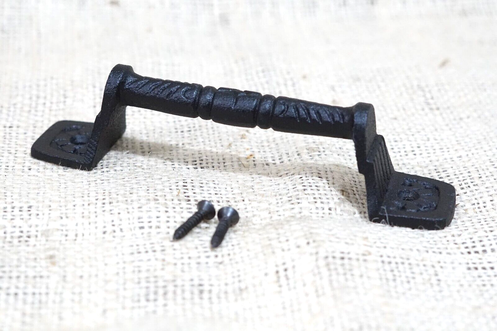 16 Cast Iron Cabinet Handle Gate Pull Door Handles Drawer Pulls Matte Black