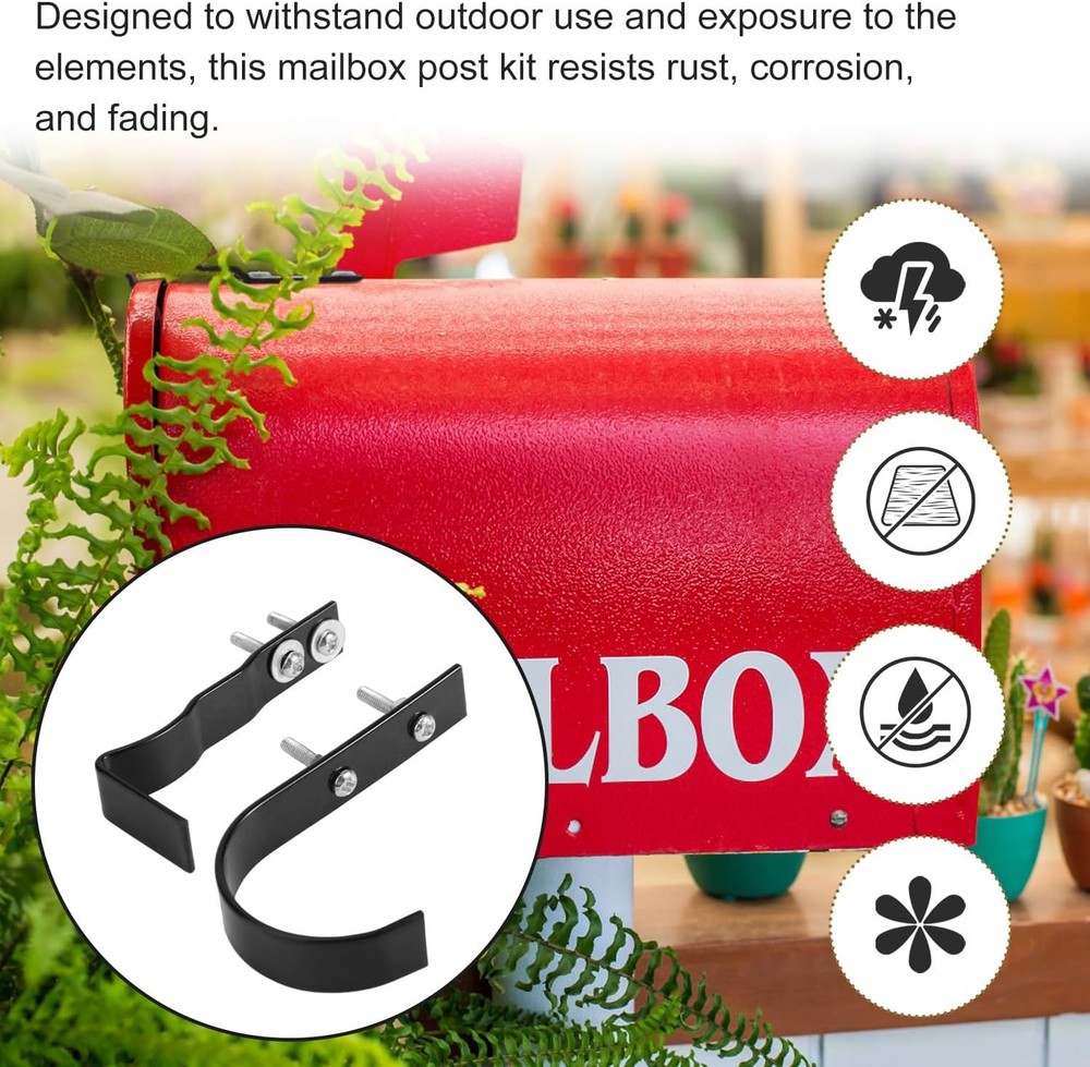 Mailbox Latch and Handle Kit, Metal Secure Replacement Set for black, silver