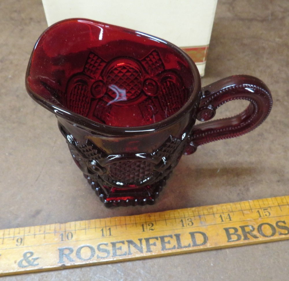 Avon 1876 Cape Cod Collection Ruby Red Replacement Creamer Glass