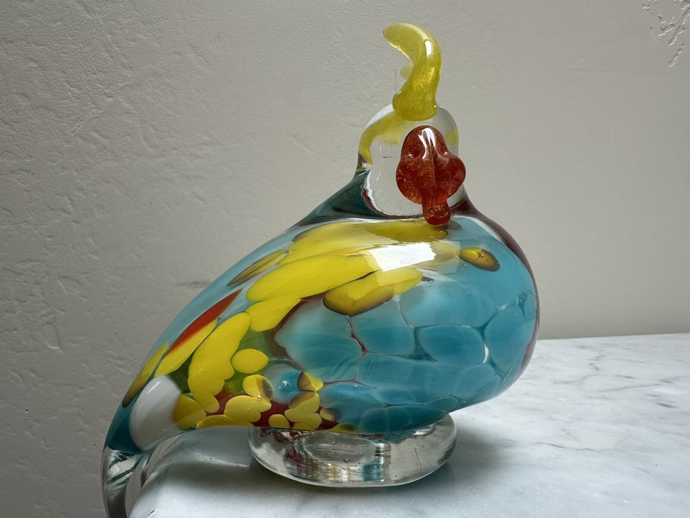 Colorful Glass Parrot Murano Style