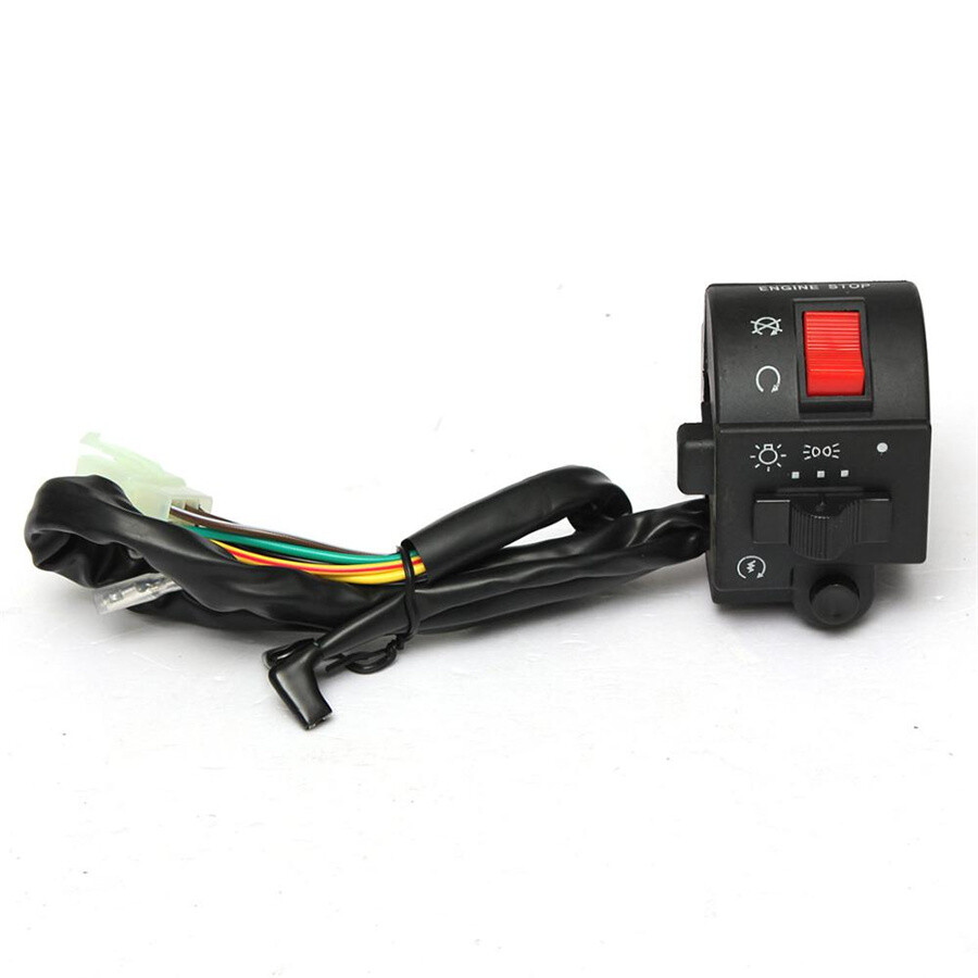 1 Pair Motorcycle 7/8" Handlebar Horn Light Headlight On/Off Switch Controller