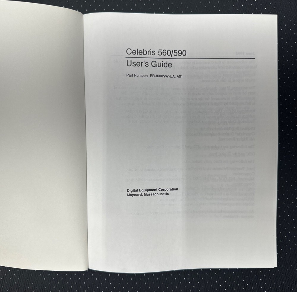 DEC / Digital Equipment Corp Celebris User's Guide Manual