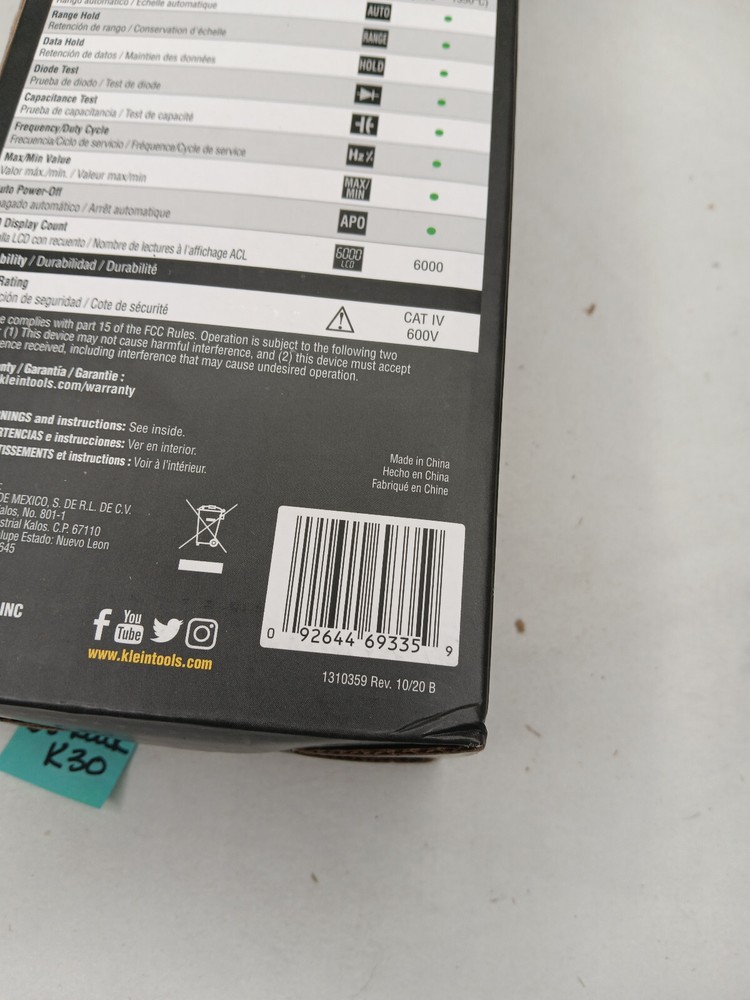 KLEIN TOOLS HVAC CLAMP METER CL440