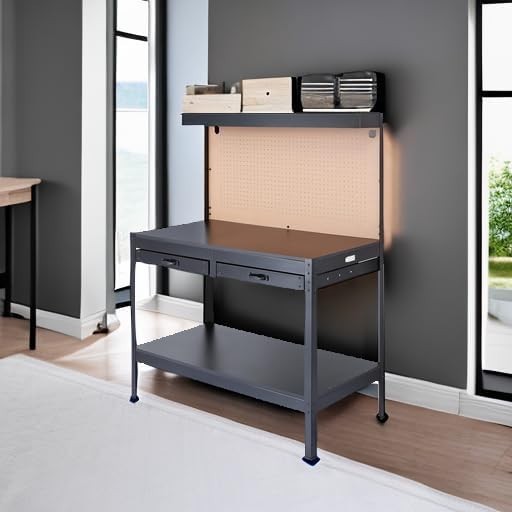 Multipurpose Workbench with Power Outlets and Light=