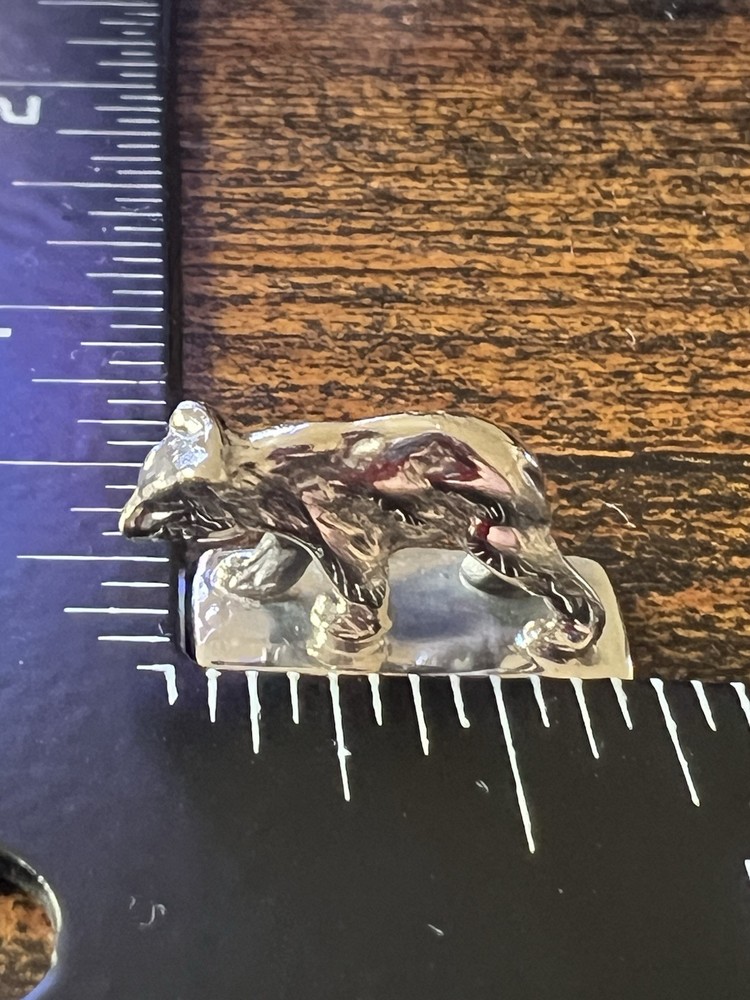 Solid Silver Miniature Bear 925
