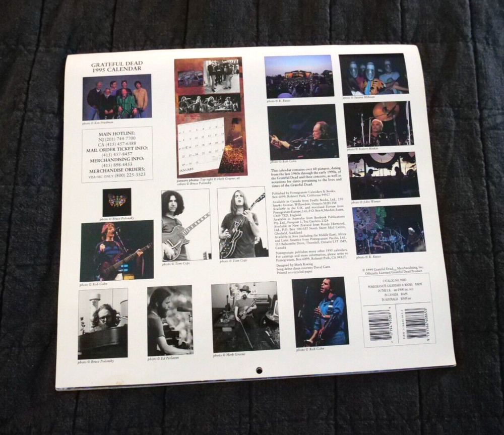 Vintage Grateful Dead 1995 Calendar