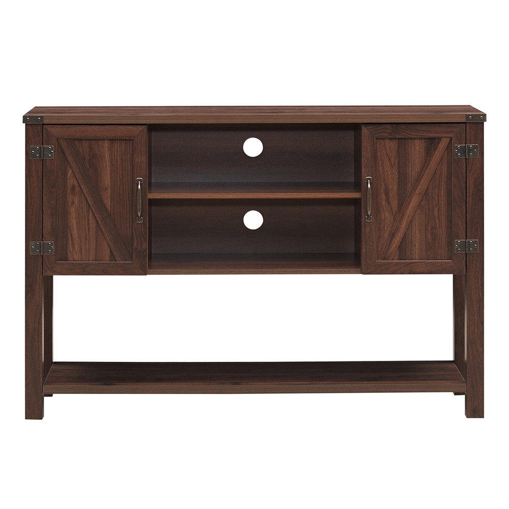 Console Table Sideboard Buffet TV Stand w/ Bottom Shelf & Storage Cabinets Brown