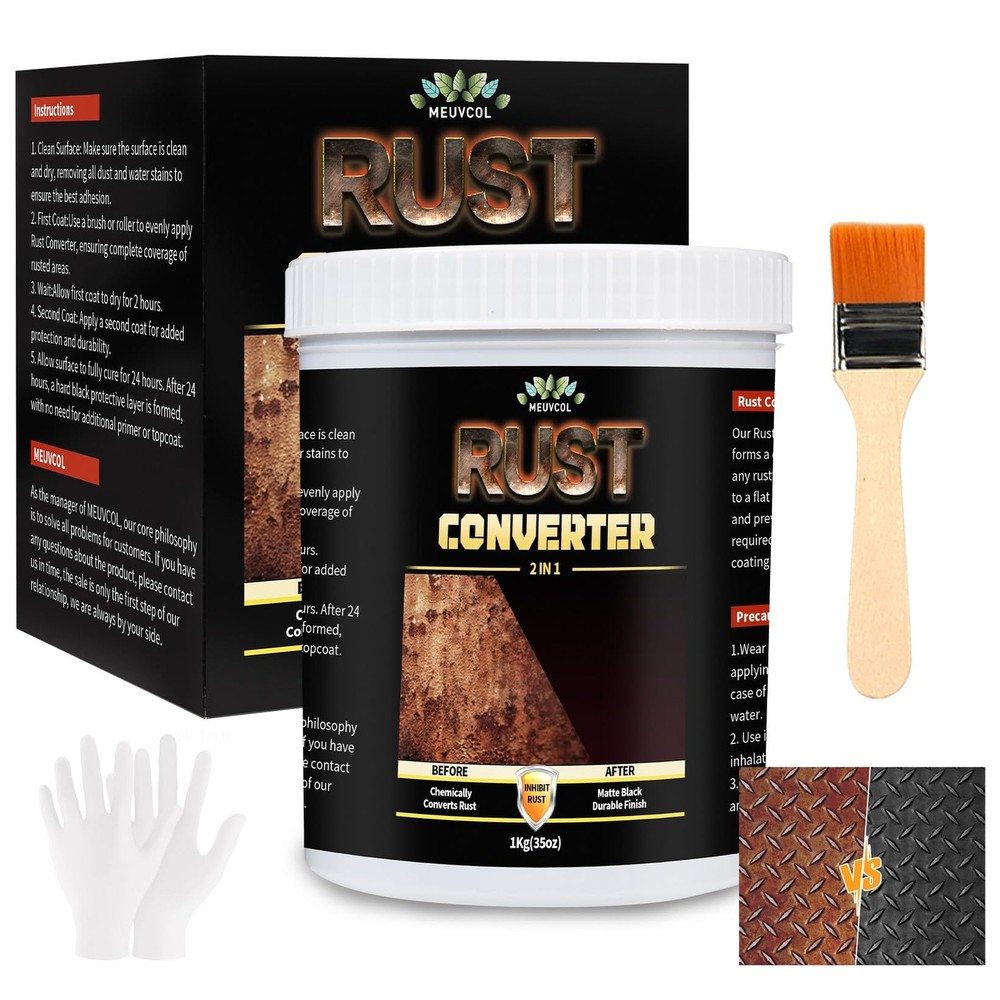 Rust Converter & Metal Primer 35 Floz - Heat Resistant Rust Preventative