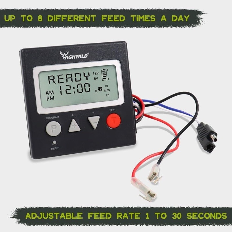 6V Deer Feeder W/ Timer Precision Control Weatherproof Durable Easy Installation