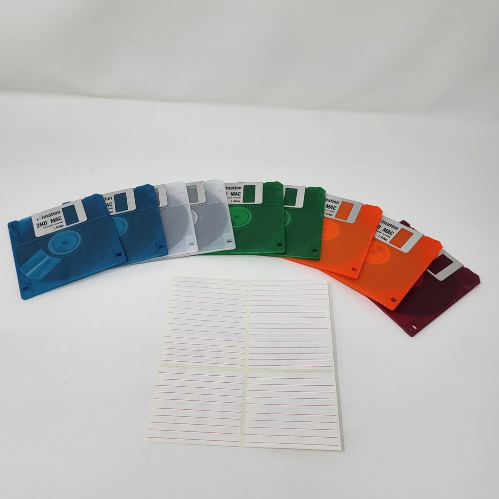 Diskette, Floppy Disks 3.5" 2HD 1.44MB MAC Formatted (9) Pack New