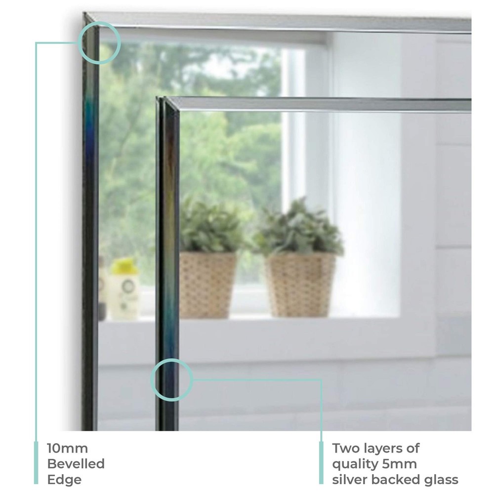 Mood Rectangular Bathroom Mirror with Shelf, (20 x 16 inch) Wall Mounted & Do...