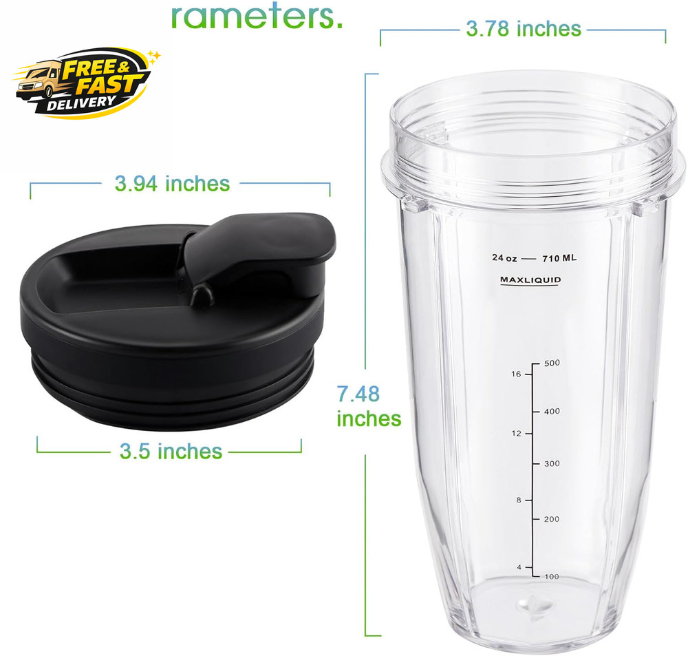 Ninja Blender Cups Replacement 24Oz – Compatible with Ninja BN401