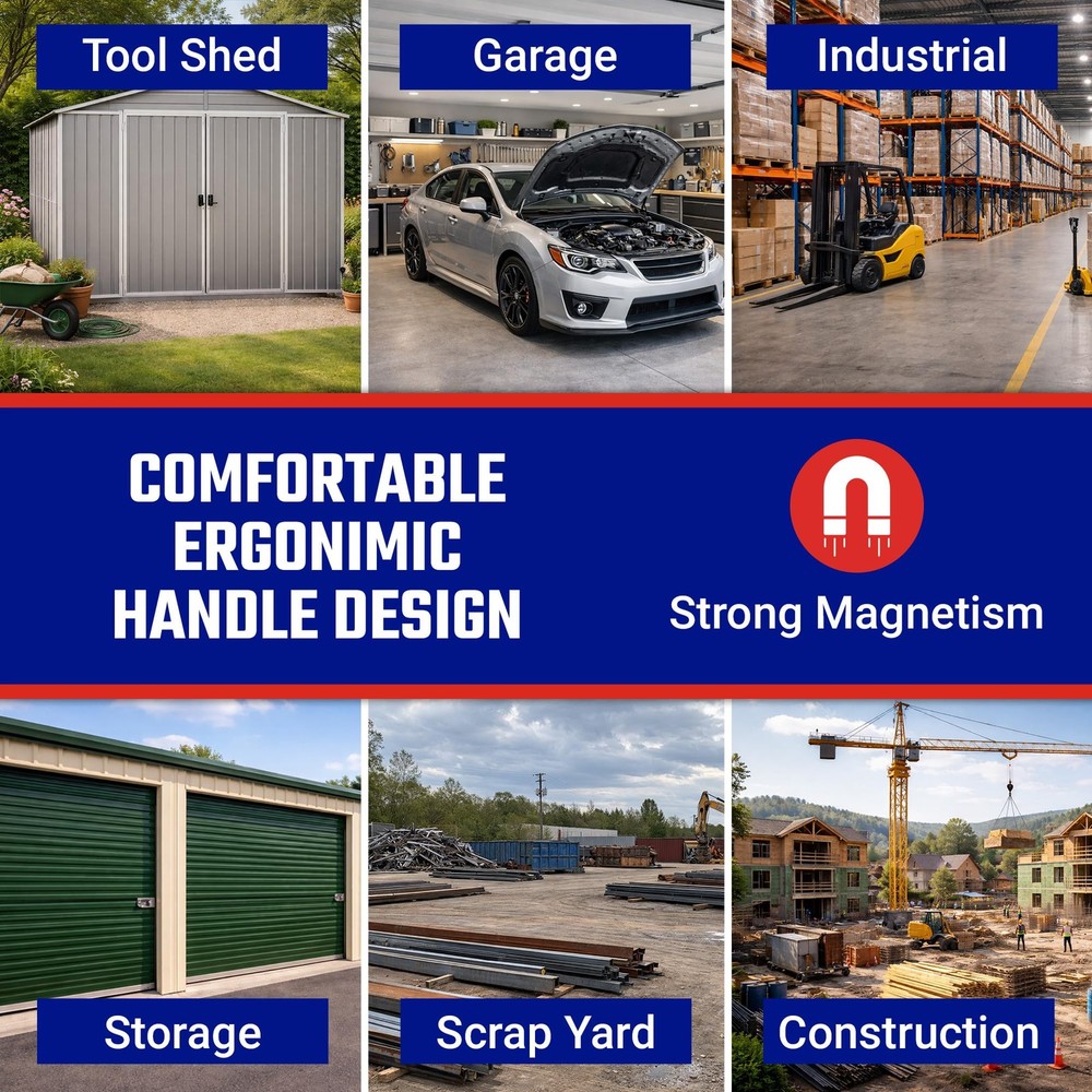 Master Magnetics Strong Magnet with Ergonomic Handle - 100 lb Pull Force, Red...