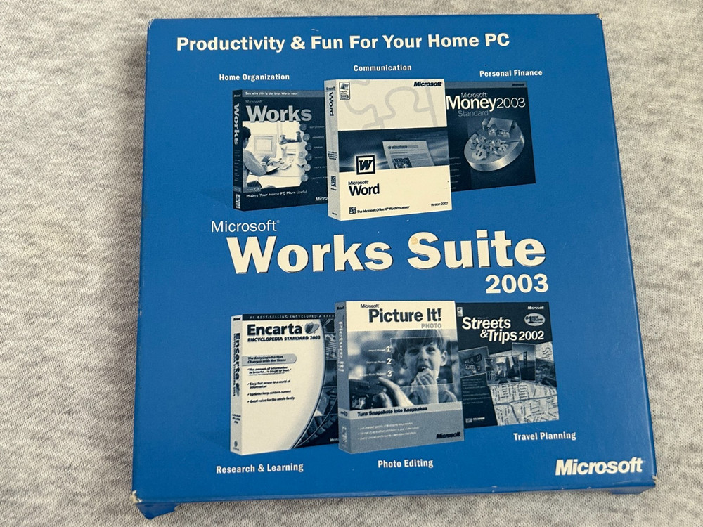 Microsoft Works Suite 2003 Software CD - Comes With Product Key