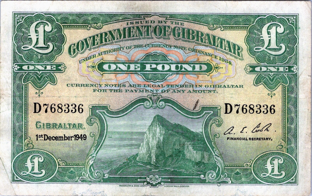 Gibraltar 1 Pound 1949 Pick # 15b