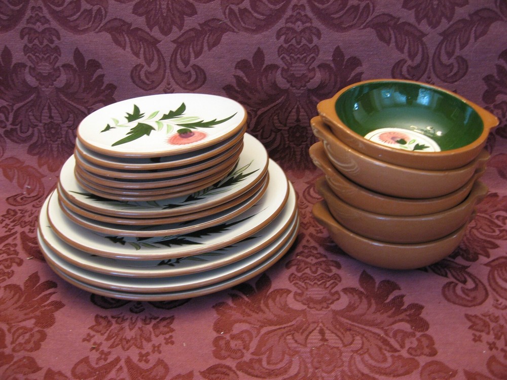 Stangl Pink Thistle Stoneware 18-Piece Lot - Nice!