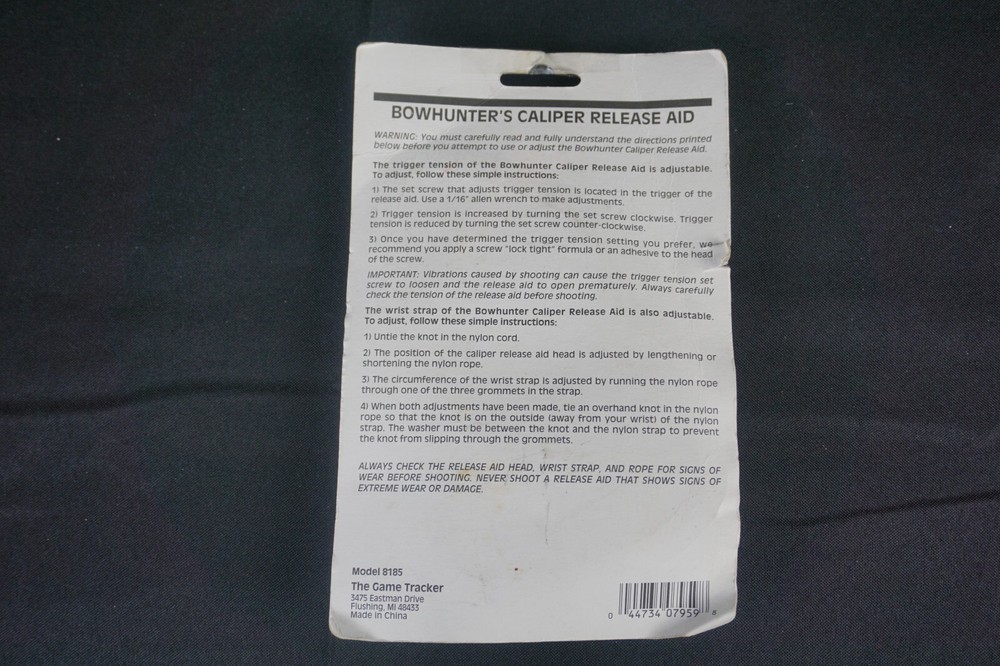 The Game Tracker Bowhunter Calipers Release Aid NEW