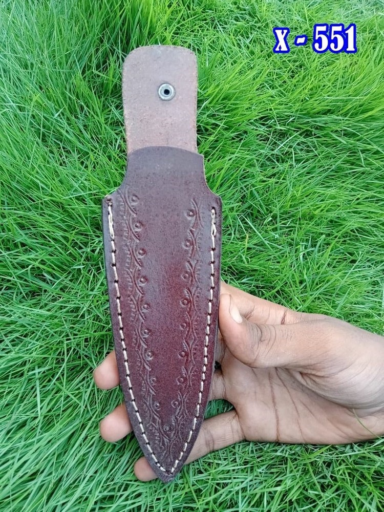 5.5”Fixed Double Edged Dagger Blade Leather Sheath / Holster /vertical Knife