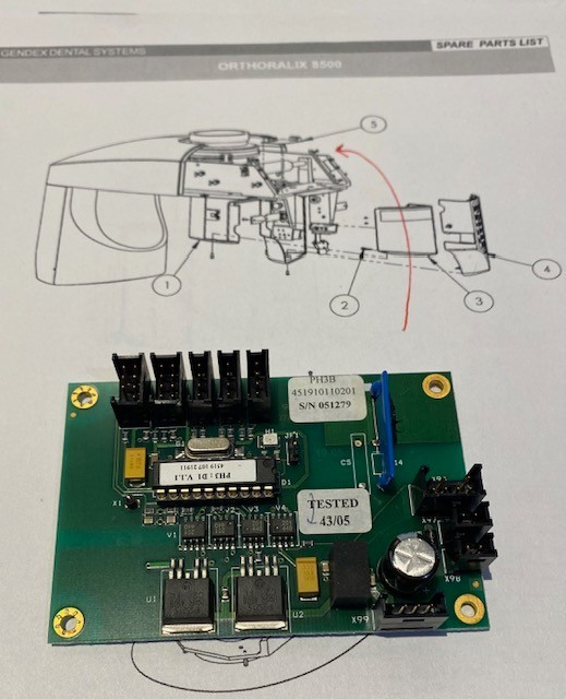 GENDEX 8500 DDE PH3 Control Board 4519-101-1020