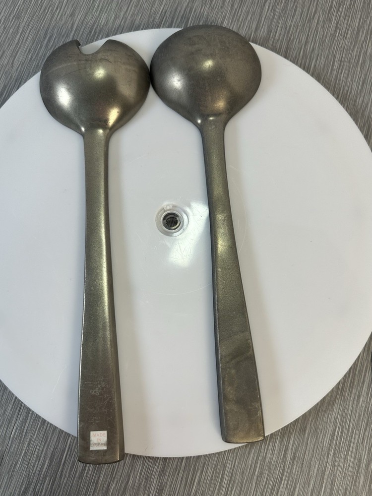 SALAD SERVERS 11.25" Pewter Color