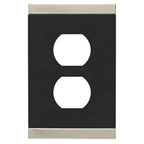 (5 Pack) Basic Stripe Single Duplex Satin Nickel and Black
