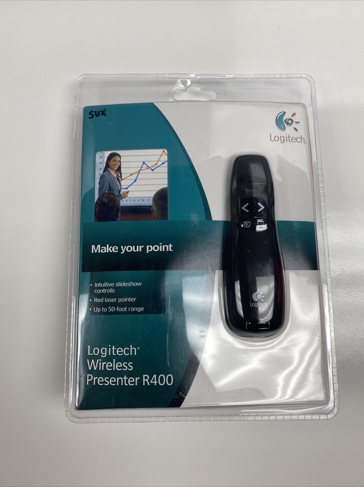 Logitech R400 Wireless Presenter Laser Pointer 50 Foot Range