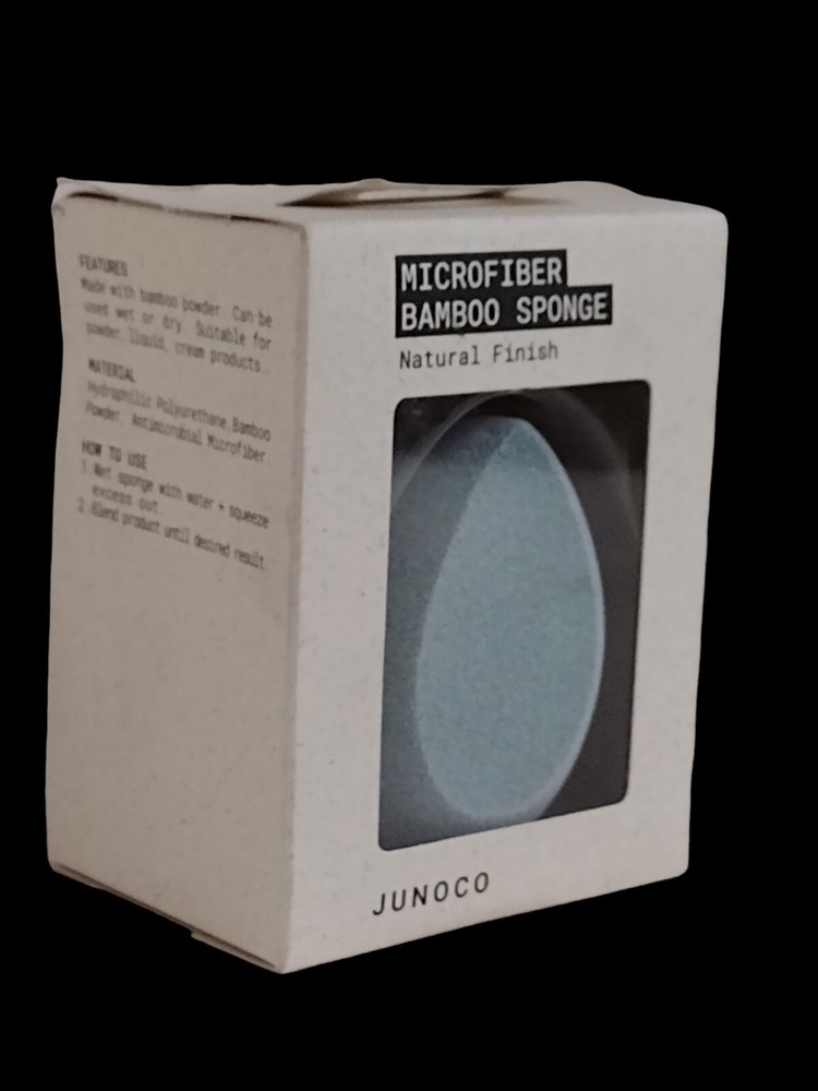 Junoco MICROFIBER BAMBOO SPONGE Natural Finish ANTIMICROBIAL HYDROPHILIC Blue
