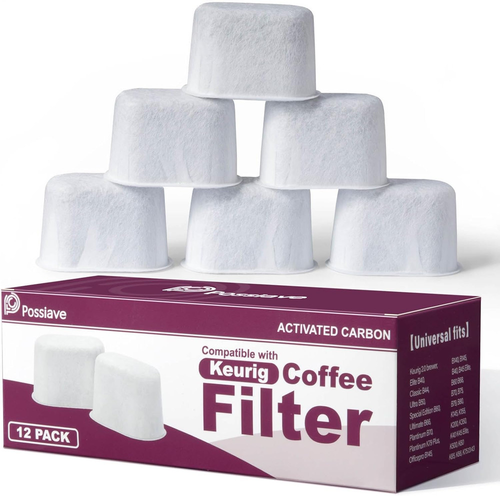 12 Pack Keurig Compatible Water Filters Replacement by - Charcoal Water Filters