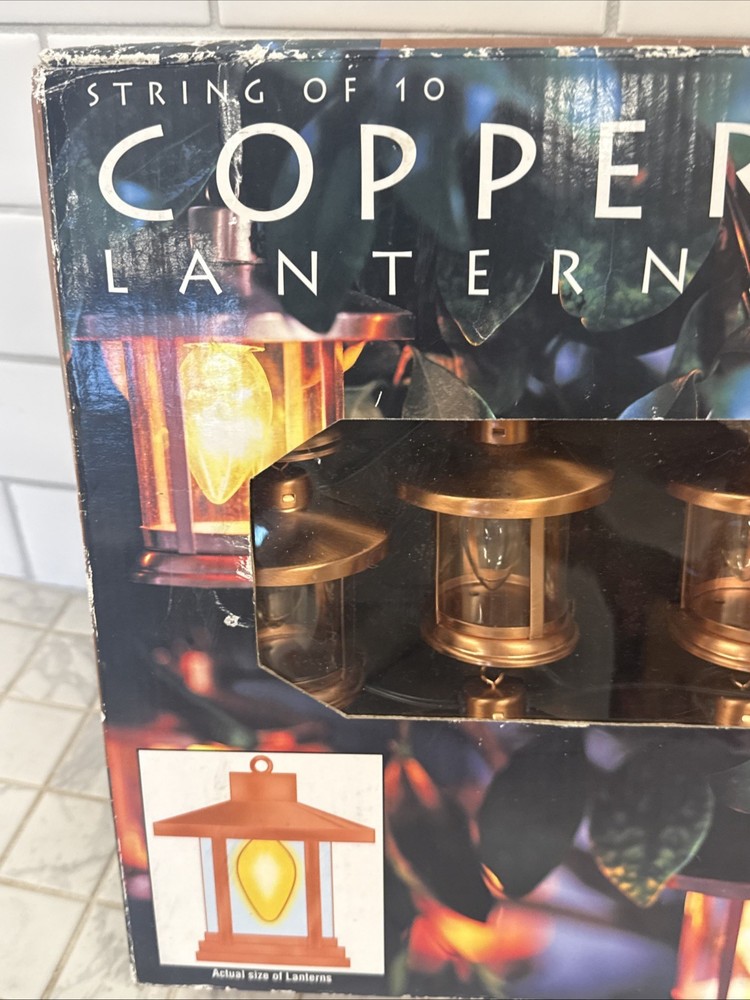 Costco Round Metallic Copper Lantern String Lights NIB