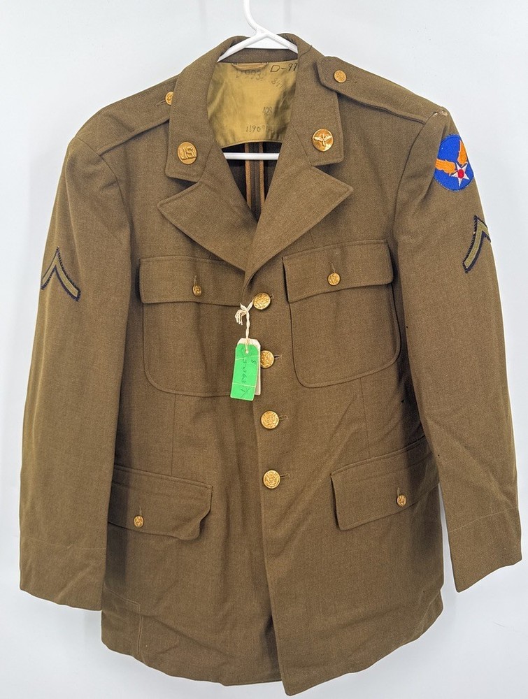 WWII US Army Air Force Coat Jacket Brown Private