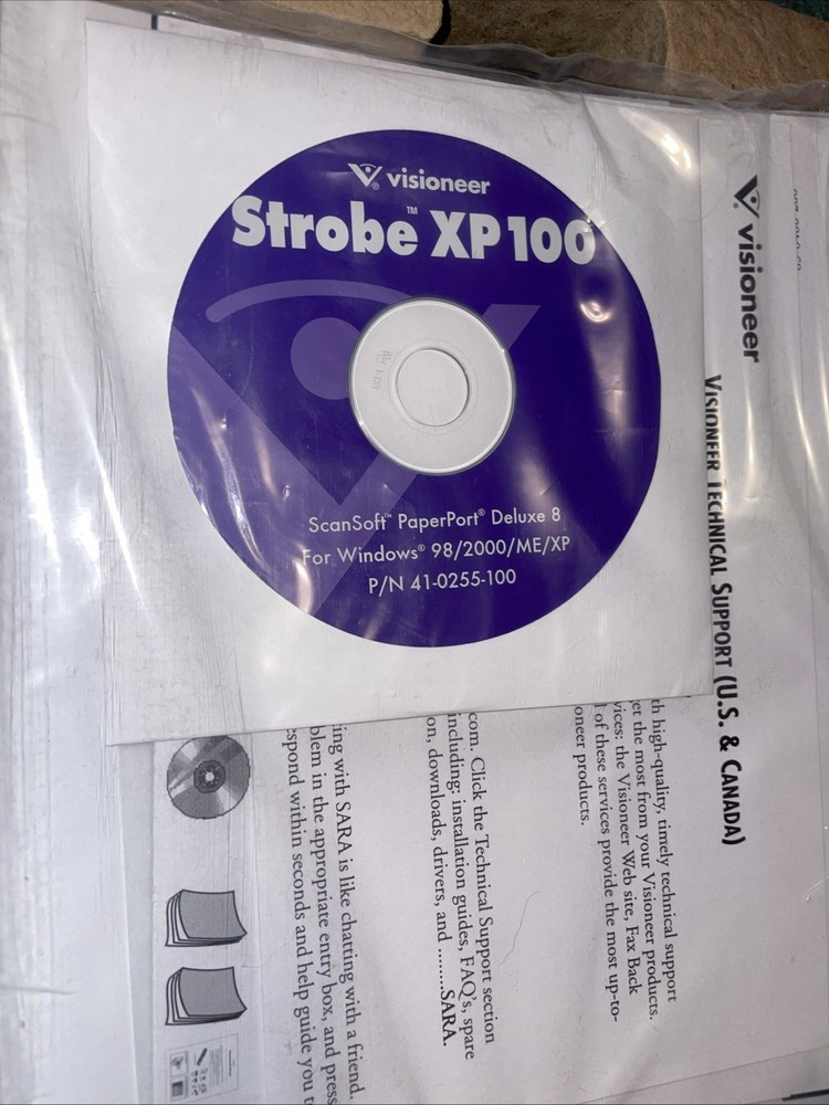 VISIONEER STROBE XP 100 BLACK PORTABLE SHEETFEED DOCUMENT SCANNER