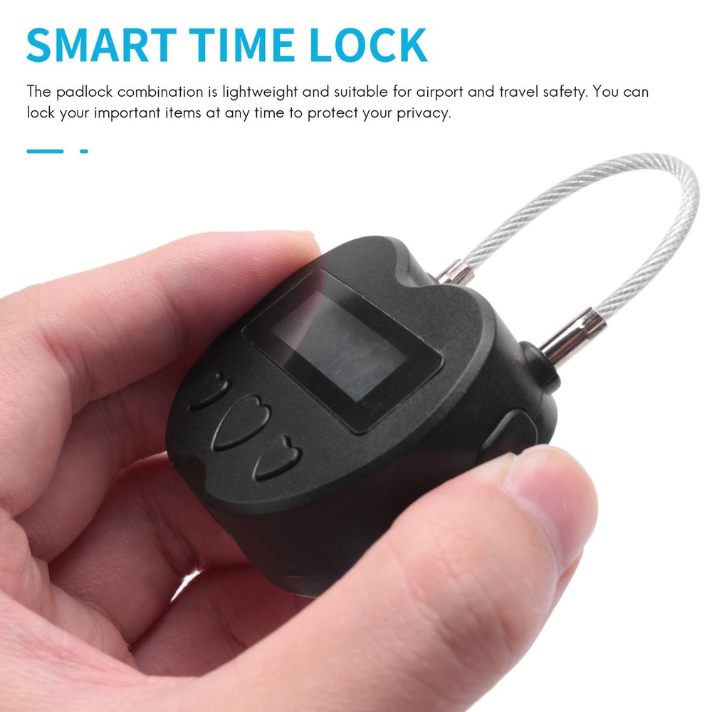 Time Lock LCD Display Time Lock USB Rechargeable Temporary Timer Padlock4162