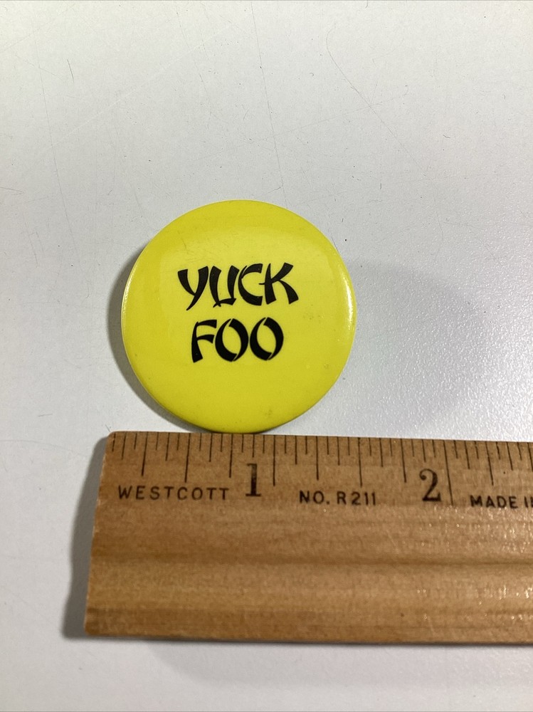 Yuck Foo Pin Button Vtg 1980s Yellow Wolf Alice