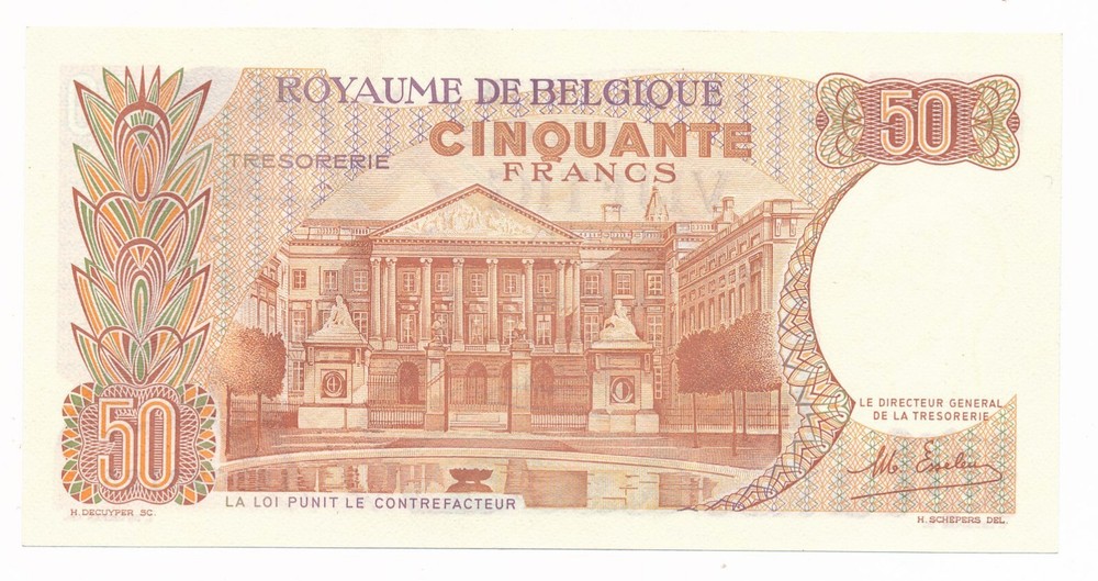 Belgium 50 Francs 1966 P. 139 aUnc/Unc Note
