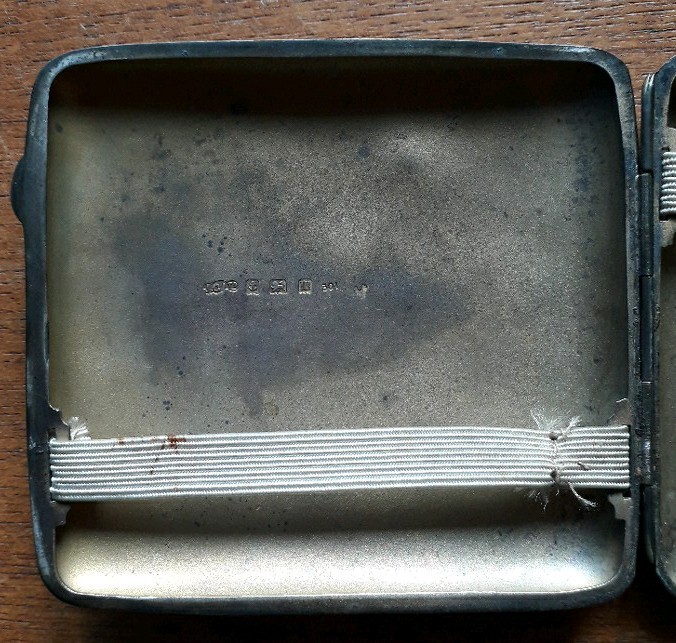 Antique 1936 London JC Ltd 110gram Solid Silver Engraved Cigarette Case S2