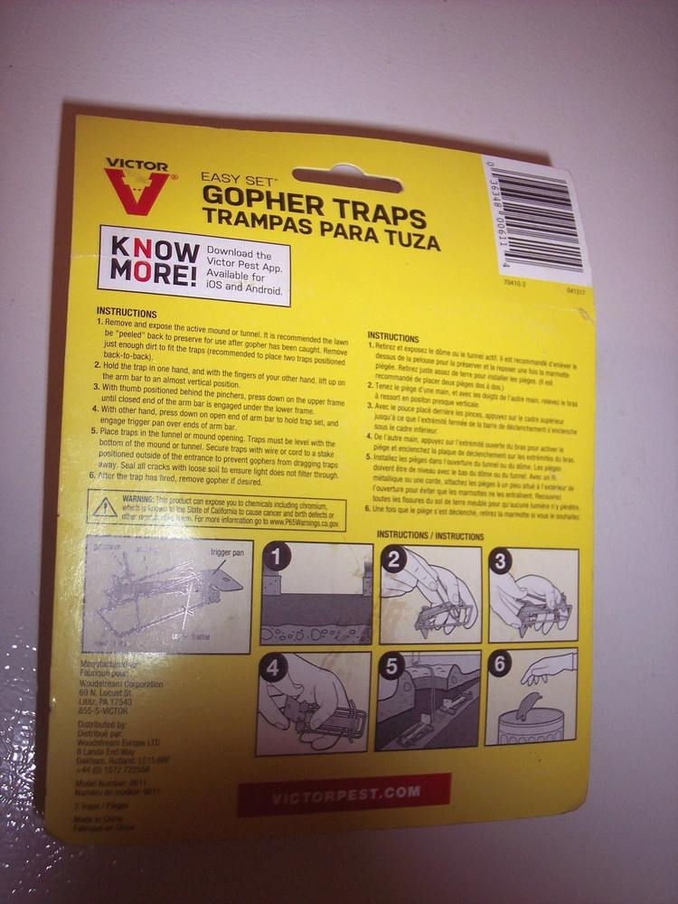 Gopher Traps Easy-Set Outdoor Gopher Trap Galvanized Steel 2-Pack