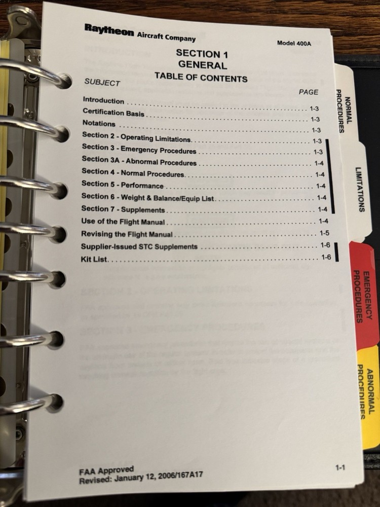 Beechjet 400a Airplane Flight Manual