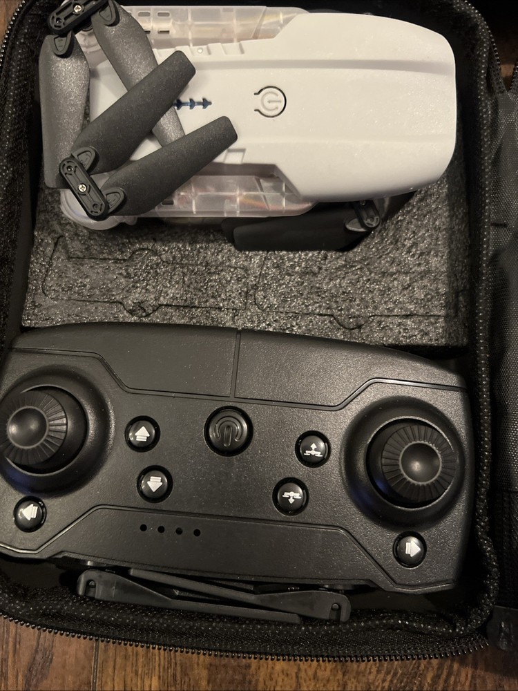Black RC UFO Remote Controller Drone With Accessories & Carrying Case