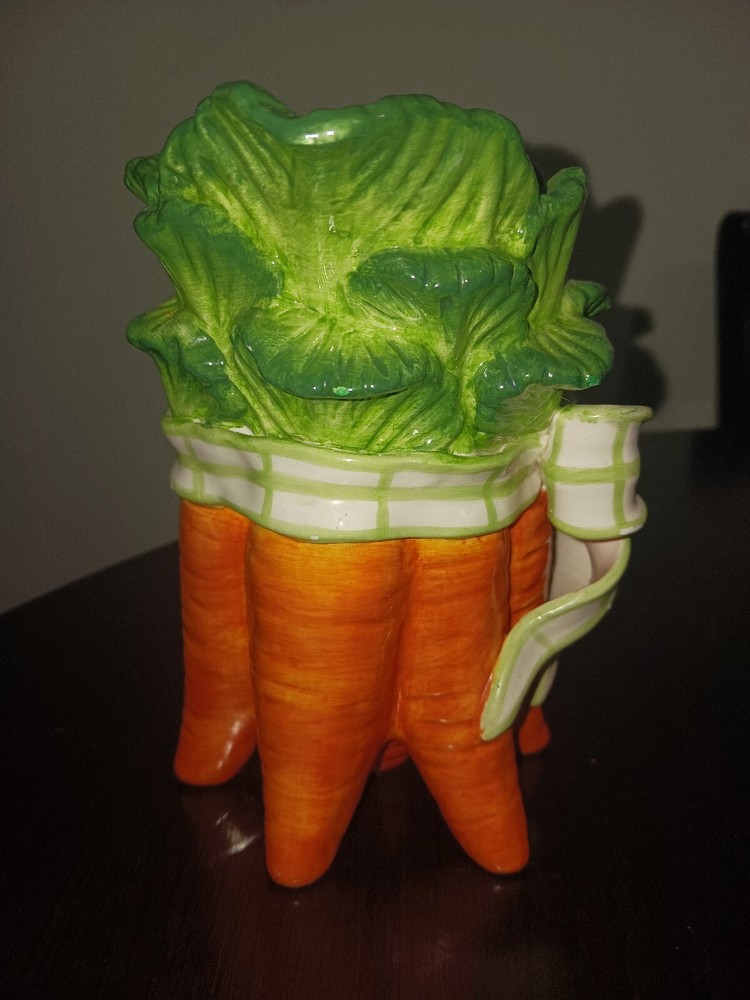 Kaldun & Bogle Decorative Hand-Painted Ceramic Carrot Pitcher Easter