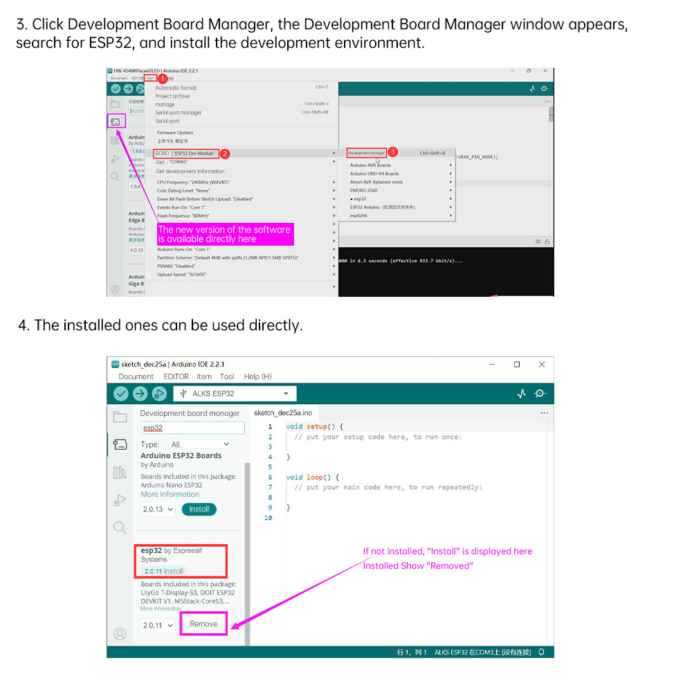 ESP32-C3 0.42-inch OLED WIFI Bluetooth Development Board Type-C 4M SPI Flash