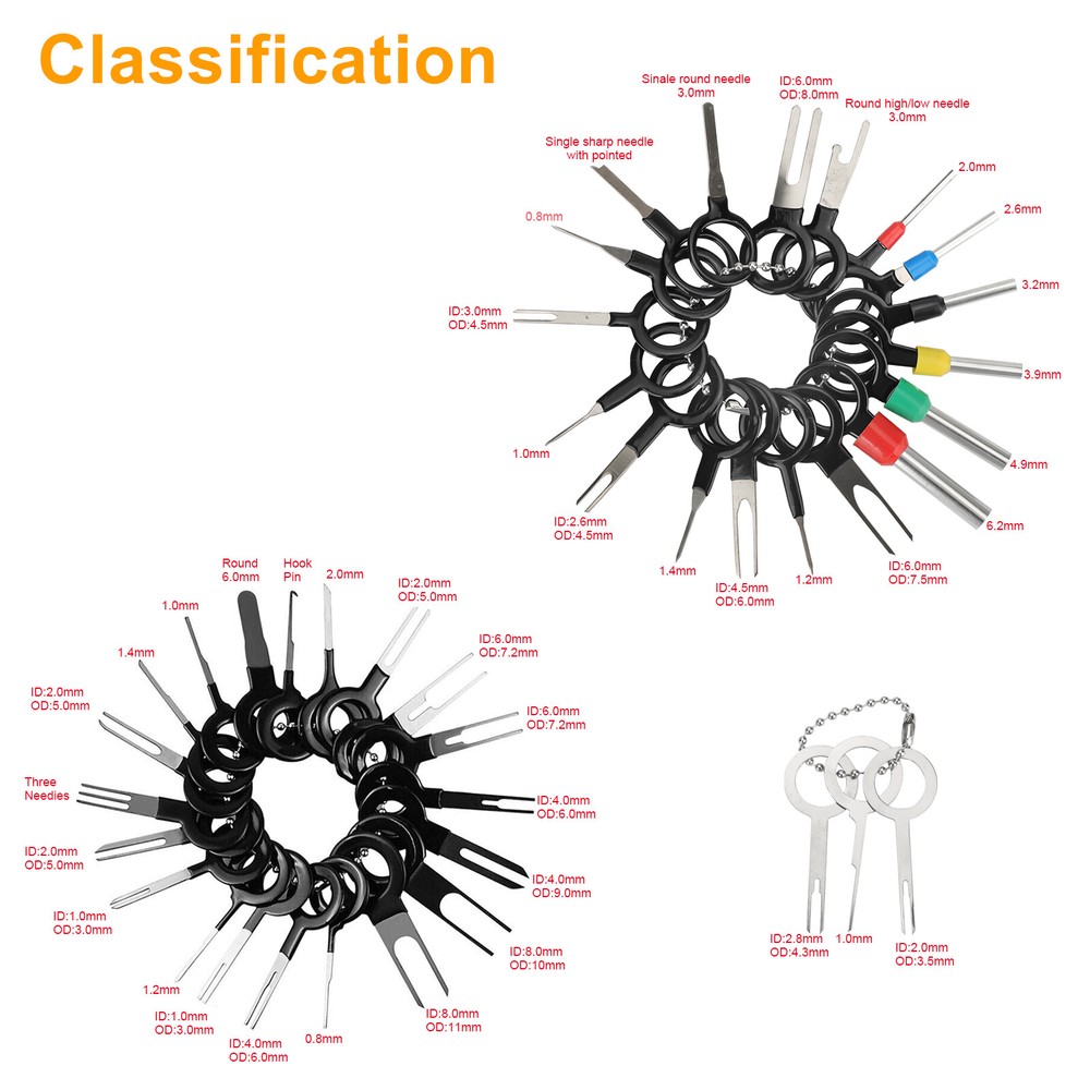 100*Pin Ejector Wire Kit Extractor Auto Terminal Removal Connector Puller Tool