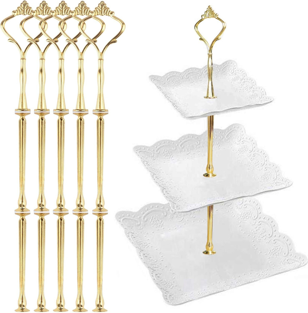 3 Tier Tiered Tray Hardware Kits Fruit Cake Plate Handle Fitting Hardware Rod De