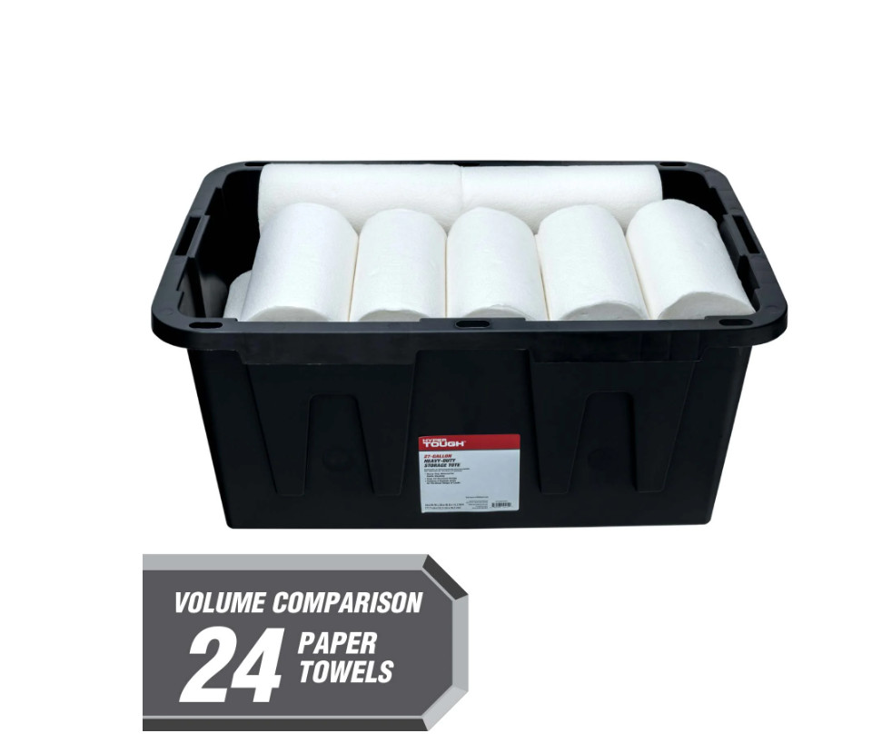 Hyper Tough 27 Gallon Large Storage Bin (Black & Red)